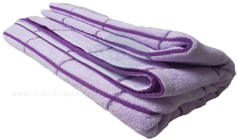 China Bulk Custom head towels cotton towels factory Custom Purple Swimming Towels Producer